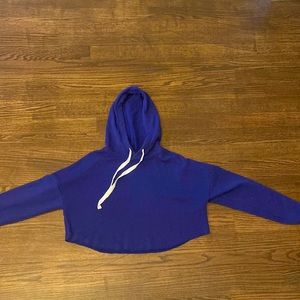 blue cropped hoodie